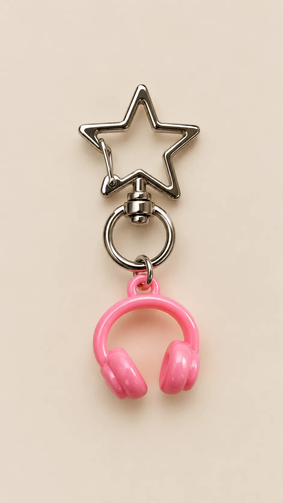 Pink Star Hook Headphone Charm in Pink