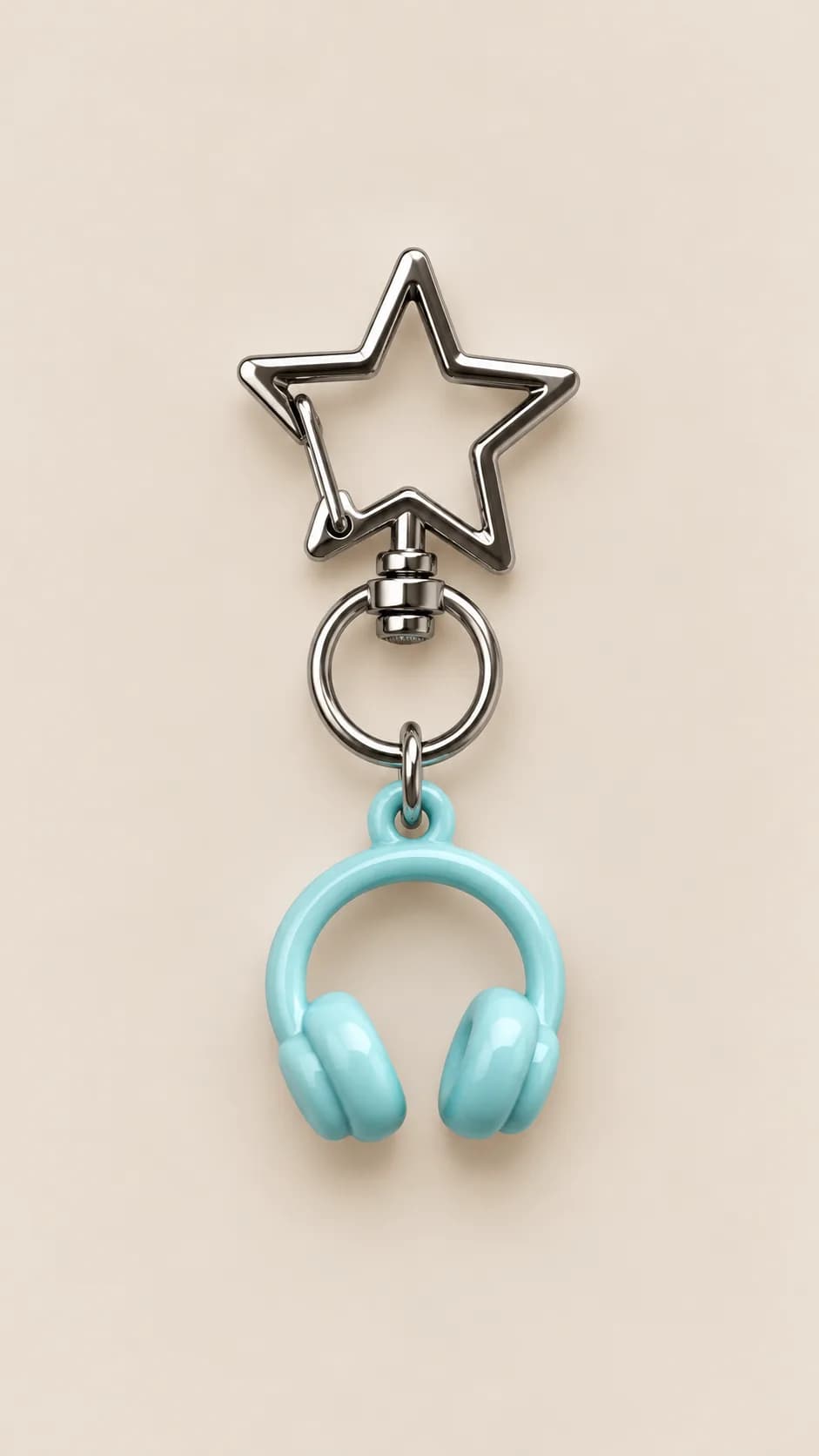 Sky Blue Star Hook Headphone Charm in Sky Blue