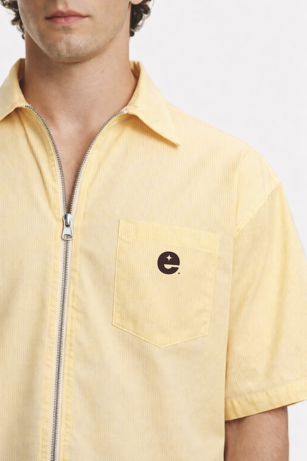 Butter Yellow Full-Zip Shirt view 2